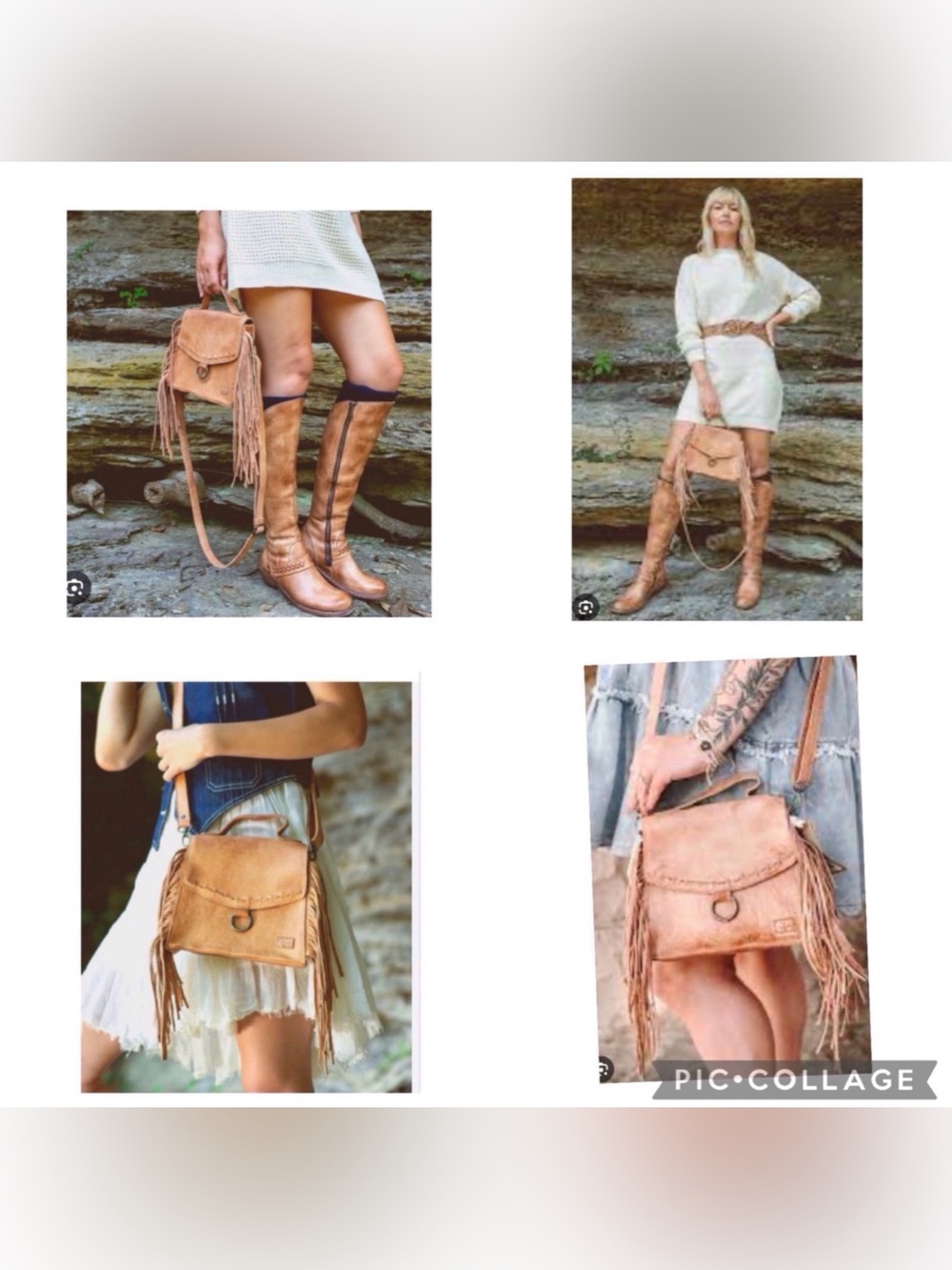 NWOT Bed Stu Fringe Leather Hidden Crossbody Bag Handbag Tan DD MSRP $245 - Picture 14 of 14